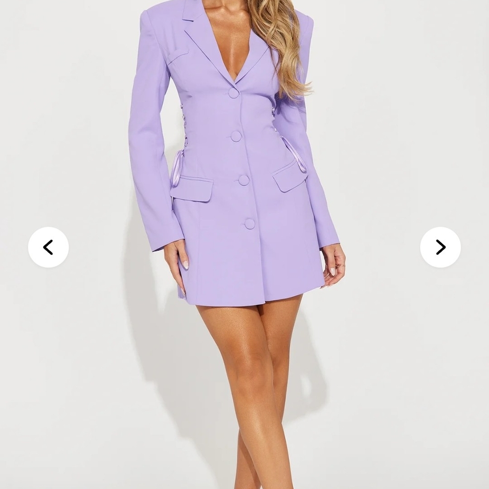 Fashion Nova Lavender Long Sleeve Dress